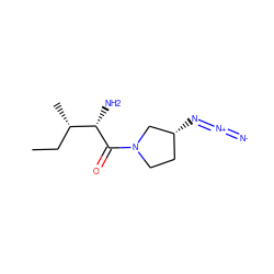 CC[C@H](C)[C@H](N)C(=O)N1CC[C@@H](N=[N+]=[N-])C1 ZINC000013529458