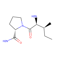 CC[C@H](C)[C@H](N)C(=O)N1CCC[C@H]1C(N)=O ZINC000013675952