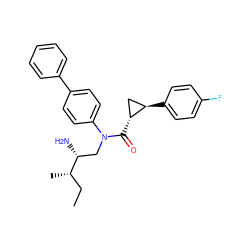 CC[C@H](C)[C@H](N)CN(C(=O)[C@@H]1C[C@H]1c1ccc(F)cc1)c1ccc(-c2ccccc2)cc1 ZINC000299867568