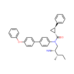 CC[C@H](C)[C@H](N)CN(C(=O)[C@@H]1C[C@H]1c1ccccc1)c1ccc(-c2ccc(Oc3ccccc3)cc2)cc1 ZINC000299868184