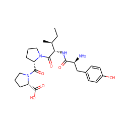 CC[C@H](C)[C@H](NC(=O)[C@@H](N)Cc1ccc(O)cc1)C(=O)N1CCC[C@H]1C(=O)N1CCC[C@H]1C(=O)O ZINC000058504187