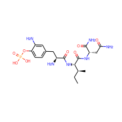 CC[C@H](C)[C@H](NC(=O)[C@@H](N)Cc1ccc(OP(=O)(O)O)c(N)c1)C(=O)N[C@@H](CC(N)=O)C(N)=O ZINC000096904655