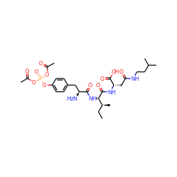 CC[C@H](C)[C@H](NC(=O)[C@@H](N)Cc1ccc(OP(=O)(OC(C)=O)OC(C)=O)cc1)C(=O)N[C@@H](CC(=O)NCCC(C)C)C(=O)O ZINC000169320079