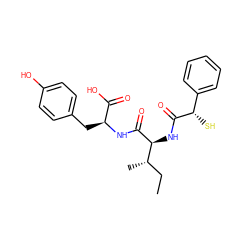 CC[C@H](C)[C@H](NC(=O)[C@@H](S)c1ccccc1)C(=O)N[C@@H](Cc1ccc(O)cc1)C(=O)O ZINC000011688097