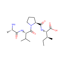 CC[C@H](C)[C@H](NC(=O)[C@@H]1CCCN1C(=O)[C@@H](NC(=O)[C@H](C)N)C(C)C)C(=O)O ZINC000028714534