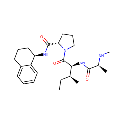 CC[C@H](C)[C@H](NC(=O)[C@H](C)NC)C(=O)N1CCC[C@H]1C(=O)N[C@@H]1CCCc2ccccc21 ZINC000059201482