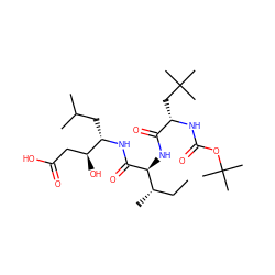 CC[C@H](C)[C@H](NC(=O)[C@H](CC(C)(C)C)NC(=O)OC(C)(C)C)C(=O)N[C@@H](CC(C)C)[C@@H](O)CC(=O)O ZINC000013861397