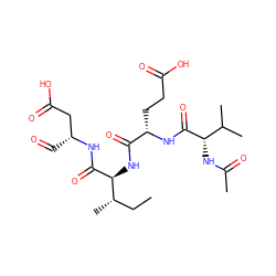 CC[C@H](C)[C@H](NC(=O)[C@H](CCC(=O)O)NC(=O)[C@@H](NC(C)=O)C(C)C)C(=O)N[C@H](C=O)CC(=O)O ZINC000014947179