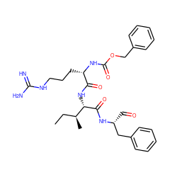 CC[C@H](C)[C@H](NC(=O)[C@H](CCCNC(=N)N)NC(=O)OCc1ccccc1)C(=O)N[C@H](C=O)Cc1ccccc1 ZINC000029251383