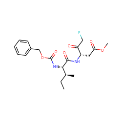 CC[C@H](C)[C@H](NC(=O)OCc1ccccc1)C(=O)N[C@@H](CC(=O)OC)C(=O)CF ZINC000028261122