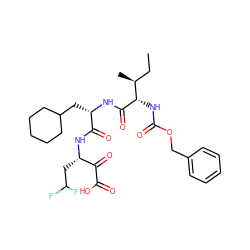 CC[C@H](C)[C@H](NC(=O)OCc1ccccc1)C(=O)N[C@@H](CC1CCCCC1)C(=O)N[C@@H](CC(F)F)C(=O)C(=O)O ZINC000027762713