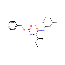 CC[C@H](C)[C@H](NC(=O)OCc1ccccc1)C(=O)N[C@H](C=O)CC(C)C ZINC000027618719