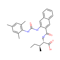 CC[C@H](C)[C@H](NC(=O)c1cc2ccccc2cc1NC(=O)Nc1c(C)cc(C)cc1C)C(=O)O ZINC000035935158