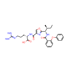 CC[C@H](C)[C@H](NC(=O)c1ccccc1Oc1ccccc1)c1nc(C(=O)N[C@@H](CCCN=C(N)N)C(=O)O)co1 ZINC000205630563