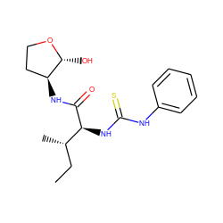 CC[C@H](C)[C@H](NC(=S)Nc1ccccc1)C(=O)N[C@H]1CCO[C@@H]1O ZINC000036269600