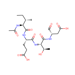 CC[C@H](C)[C@H](NC(C)=O)C(=O)N[C@@H](CCC(=O)O)C(=O)N[C@H](C(=O)N[C@H](C=O)CC(=O)O)[C@@H](C)O ZINC000014947181