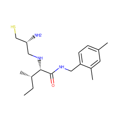 CC[C@H](C)[C@H](NC[C@@H](N)CS)C(=O)NCc1ccc(C)cc1C ZINC000027315782