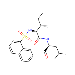 CC[C@H](C)[C@H](NS(=O)(=O)c1cccc2ccccc12)C(=O)N[C@H](C=O)CC(C)C ZINC000013781659