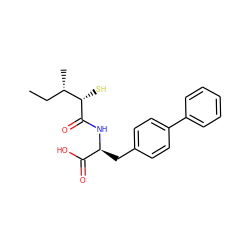 CC[C@H](C)[C@H](S)C(=O)N[C@@H](Cc1ccc(-c2ccccc2)cc1)C(=O)O ZINC000029128405