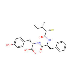 CC[C@H](C)[C@H](S)C(=O)N[C@@H](Cc1ccccc1)C(=O)N[C@@H](Cc1ccc(O)cc1)C(=O)O ZINC000011688094