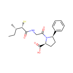 CC[C@H](C)[C@H](S)C(=O)NCC(=O)N1[C@H](C(=O)O)CC[C@@H]1c1ccccc1 ZINC000013756704