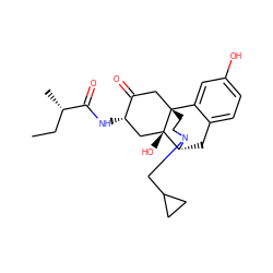 CC[C@H](C)C(=O)N[C@H]1C[C@@]2(O)[C@H]3Cc4ccc(O)cc4[C@@]2(CCN3CC2CC2)CC1=O ZINC000217110862