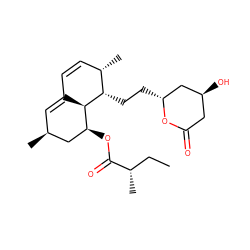 CC[C@H](C)C(=O)O[C@H]1C[C@@H](C)C=C2C=C[C@H](C)[C@H](CC[C@@H]3C[C@@H](O)CC(=O)O3)[C@H]21 ZINC000003812841