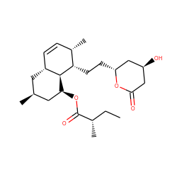 CC[C@H](C)C(=O)O[C@H]1C[C@@H](C)C[C@@H]2C=C[C@H](C)[C@H](CC[C@@H]3C[C@@H](O)CC(=O)O3)[C@@H]12 ZINC000026383570