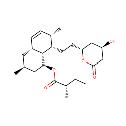 CC[C@H](C)C(=O)O[C@H]1C[C@@H](C)C[C@@H]2C=C[C@H](C)[C@H](CC[C@@H]3C[C@@H](O)CC(=O)O3)[C@H]12 ZINC000005599233