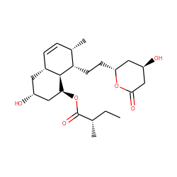 CC[C@H](C)C(=O)O[C@H]1C[C@H](O)C[C@@H]2C=C[C@H](C)[C@H](CC[C@@H]3C[C@@H](O)CC(=O)O3)[C@@H]12 ZINC000003927331