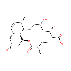 CC[C@H](C)C(=O)O[C@H]1C[C@H](O)C[C@@H]2C=C[C@H](C)[C@H](CC[C@H](O)C[C@H](O)CC(=O)O)[C@@H]12 ZINC000027083798