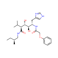 CC[C@H](C)CNC(=O)[C@@H](C(C)C)[C@H](O)[C@H](O)[C@H](Cc1c[nH]cn1)NC(=O)COc1ccccc1 ZINC000299820889