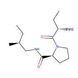 CC[C@H](C)CNC(=O)[C@@H]1CCCN1C(=O)[C@@H](N)CC ZINC000013675967