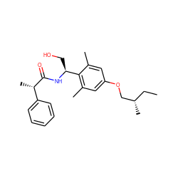 CC[C@H](C)COc1cc(C)c([C@H](CO)NC(=O)[C@@H](C)c2ccccc2)c(C)c1 ZINC000299868471