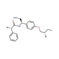 CC[C@H](C)COc1ccc([C@H](CN)NC(=O)[C@@H](C)c2ccccc2)cc1 ZINC000072316090