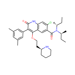 CC[C@H](C)N(C(=O)c1cc2c(OCC[C@@H]3CCCCN3)c(-c3cc(C)cc(C)c3)c(=O)[nH]c2cc1Cl)[C@H](C)CC ZINC000027520144