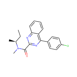 CC[C@H](C)N(C)C(=O)c1nc(-c2ccc(Cl)cc2)c2ccccc2n1 ZINC000084672513