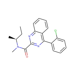 CC[C@H](C)N(C)C(=O)c1nc(-c2ccccc2Cl)c2ccccc2n1 ZINC000084688697