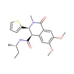 CC[C@H](C)NC(=O)[C@@H]1c2cc(OC)c(OC)cc2C(=O)N(C)[C@@H]1c1cccs1 ZINC000004759974