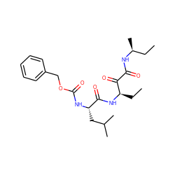 CC[C@H](C)NC(=O)C(=O)[C@@H](CC)NC(=O)[C@H](CC(C)C)NC(=O)OCc1ccccc1 ZINC000013833751