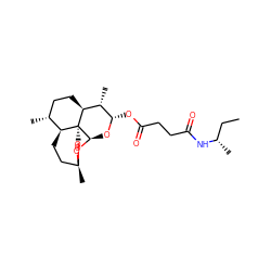 CC[C@H](C)NC(=O)CCC(=O)O[C@@H]1O[C@H]2O[C@@]3(C)CC[C@H]4[C@H](C)CC[C@@H]([C@@H]1C)[C@@]24OO3 ZINC000229932485