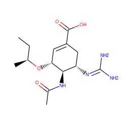 CC[C@H](C)O[C@@H]1C=C(C(=O)O)C[C@H](N=C(N)N)[C@H]1NC(C)=O ZINC000004134495