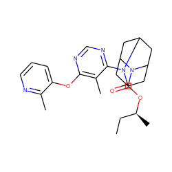 CC[C@H](C)OC(=O)N1C2CC3CC1CC(C2)N3c1ncnc(Oc2cccnc2C)c1C ZINC000095593283