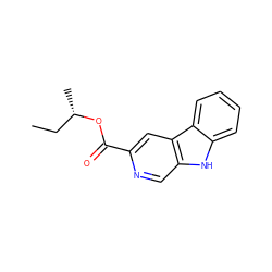 CC[C@H](C)OC(=O)c1cc2c(cn1)[nH]c1ccccc12 ZINC000064513832