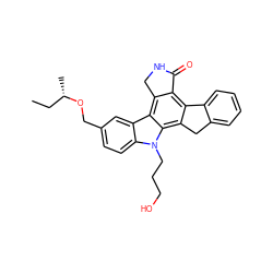 CC[C@H](C)OCc1ccc2c(c1)c1c3c(c4c(c1n2CCCO)Cc1ccccc1-4)C(=O)NC3 ZINC000013530097