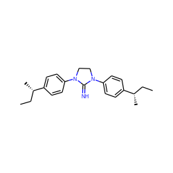 CC[C@H](C)c1ccc(N2CCN(c3ccc([C@@H](C)CC)cc3)C2=N)cc1 ZINC000013780651