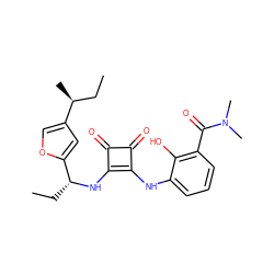 CC[C@H](C)c1coc([C@@H](CC)Nc2c(Nc3cccc(C(=O)N(C)C)c3O)c(=O)c2=O)c1 ZINC000101127902