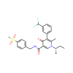 CC[C@H](C)n1cc(C(=O)NCc2ccc(S(C)(=O)=O)cc2)c(=O)c(-c2cccc(C(F)F)c2)c1C ZINC000148795243