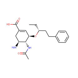 CC[C@H](CCc1ccccc1)O[C@@H]1C=C(C(=O)O)C[C@H](N)[C@H]1NC(C)=O ZINC000008552722