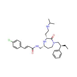 CC[C@H](CN1CC[C@H](CNC(=O)/C=C/c2ccc(Cl)cc2)N[C@H](CCNC(C)C)C1=O)c1ccccc1 ZINC000206906277